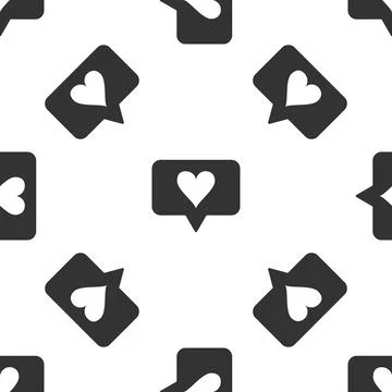 Like and heart icon seamless pattern on white background. Counter Notification Stock Illustration