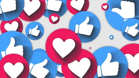 Like and Heart Transition 01 Stock Footage 252586002