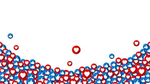 The like and love buttons background design. Stock Illustration