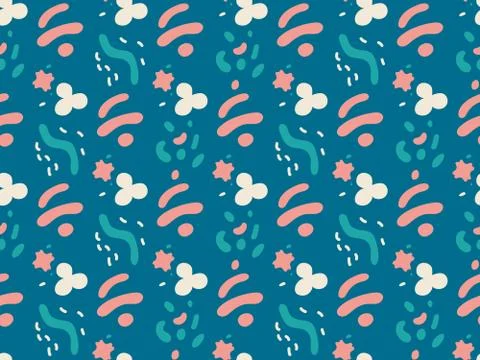 And microbe on a seamless spring pattern. Stock Illustration