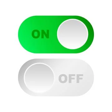 On and off mode switch. Set of toggle buttons . Vector illustration Stock Illustration
