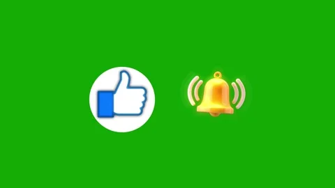 Like and Notification Bell Animation Green Screen  Subscribe Call to Action.. Stock Footage 332394084