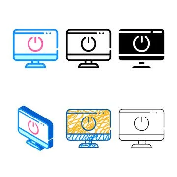 On and off operating system color mix icon vector Stock Illustration