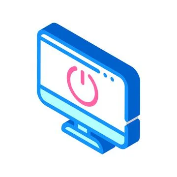 On and off operating system isometric icon vector illustration Stock Illustration