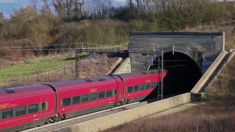 In and out of a tunnel train Video stock 72589653