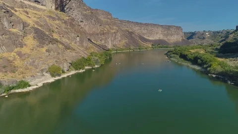 Up and over the Perrine Bridge Stock Footage 125383853