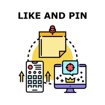 Like and pin button concept for social media Stock Illustration