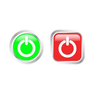 On and Off Power Switch Glossy Button Icon Illustrations Stock Illustration