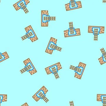 And rebar structure cement vector seamless pattern Stock Illustration