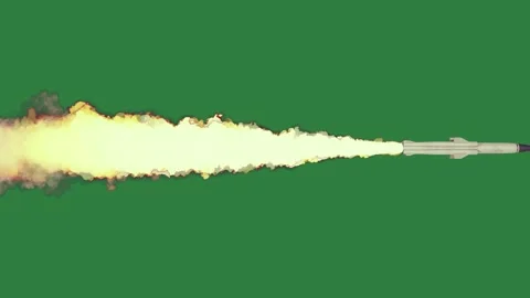 A and with rocket flying through Stock Footage 337029248