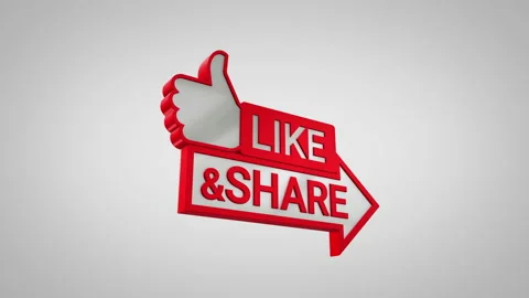 Like and Share 3D Icon Stock Footage 132338616