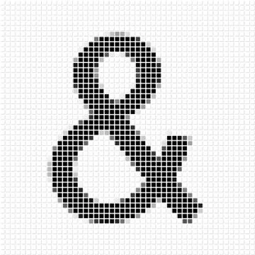 The and. &amp; Simple geometric pattern of black squares in the and Stockillustratie