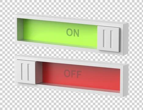 On and off sliding toggle buttons Stock Illustration