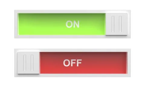 On and off sliding toggle buttons Illustrazione stock