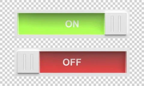 On and off sliding toggle buttons Illustrazione stock