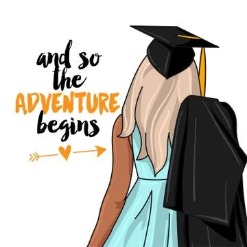 And so the adventure begins - Class of 2020 Congratulations Graduate Stock Illustration