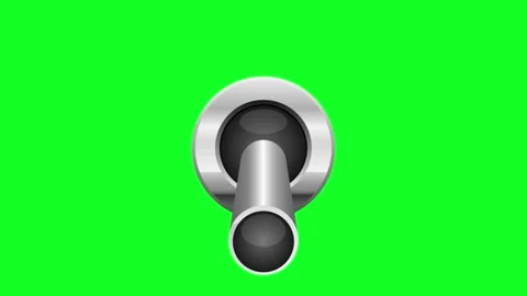 On and off switch button isolated on green background Stock Footage 138281600