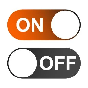 On and Off switch color buttons isolated on white background for app, ui etc Stock Illustration