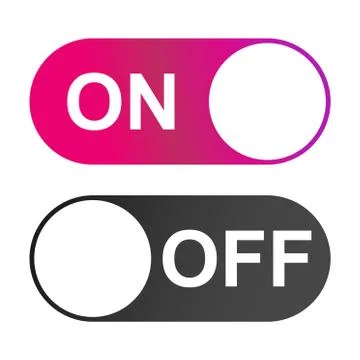 On and Off switch color buttons isolated on white background for app, ui etc Stock Illustration