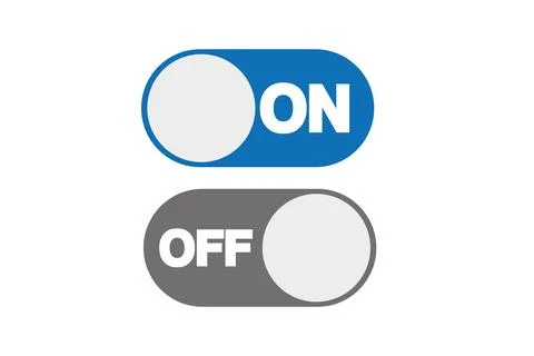 On and Off switch toggle. Illustrazione stock