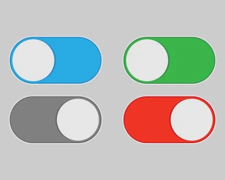 On and Off switch toggle isolated onbackground. Vector illustration. Stock Illustration