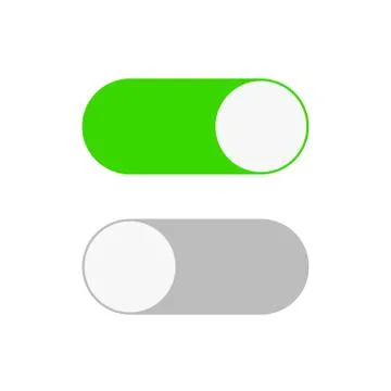 On and Off switch toggle. Simple flat icon design, stock vector illustration Stock Illustration