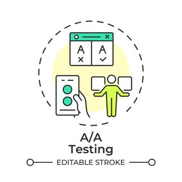 A and a testing flat linear concept icon Stock Illustration