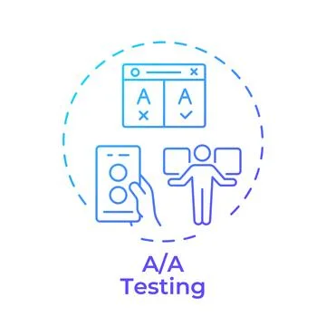 A and a testing gradient outline concept icon Stock Illustration