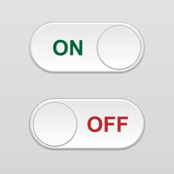 On and Off Toggle switch button Illustrazione stock