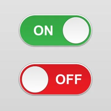 On and Off Toggle switch button Illustrazione stock