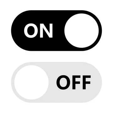 On and Off toggle switch buttons. Flat design switch buttons set. Vector  Stock Illustration