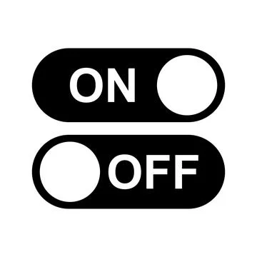 On and Off Toggle Switch Buttons with Modern Devices User Interface Vector .. Stock Illustration