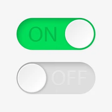 On and Off toggle switch buttons. Vector illustration. イラスト素材