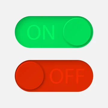 On and Off toggle switch buttons. Vector illustration. Stock-Illustration