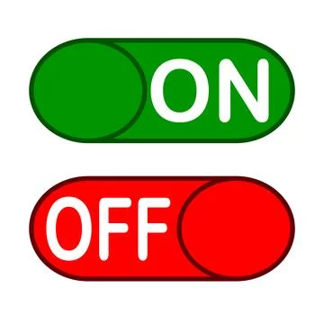 On and off toggle switch icon set isolated on white background. Stock Illustration