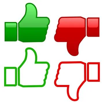 Like and unlike symbol set. Vector illustration. Stock Illustration