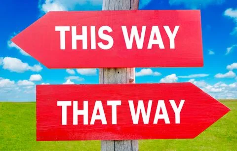 This and that way Stock Illustration