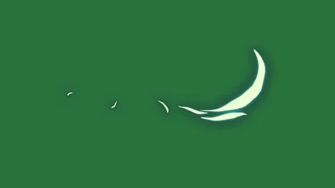 A and with white circle bird flying through sky in the background half moon Stock Footage 337029483