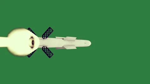 A and white plane flying through jet the air on Stock Footage 337029271