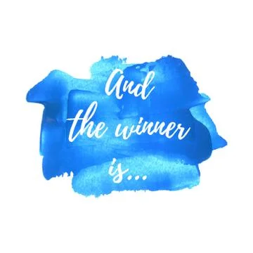 And the Winner is logo, card, poster, text, written on painted yellow backgro Stock Illustration