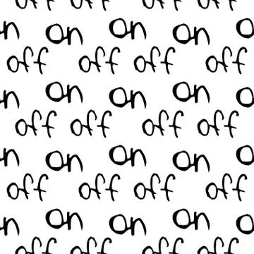On and Off words Seamless pattern Stock Illustration