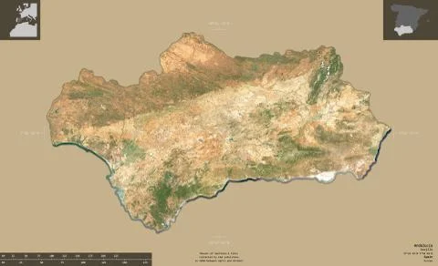 Andalucia, Spain. Sentinel-2 satellite imagery Stock Illustration