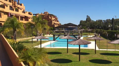 Andalucian swimming pool Stock Footage 47693528