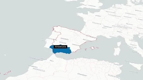 Andalusia Map Animation Southern Spain Region Stock Footage 311952249