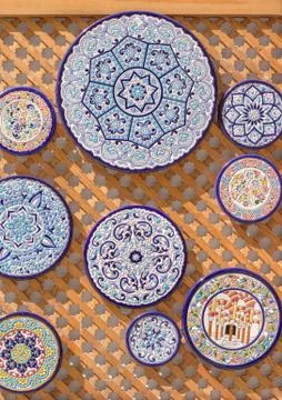 Andalusian ceramic plates Stock Photos