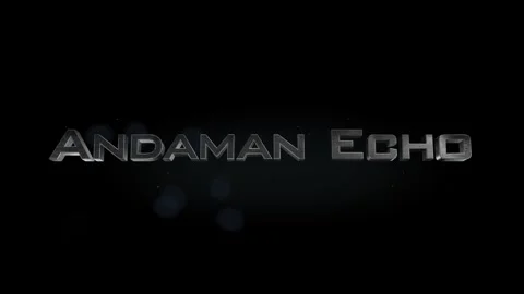 Andaman Echo title metal text on black alpha channel background Stock Footage 295821682
