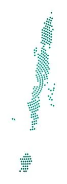 Andaman Islands dotted map. Digital style shape of Andaman Islands. Tech ic.. Stock Illustration