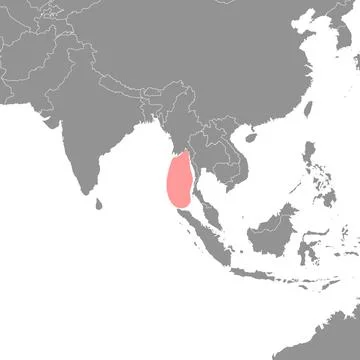 Andaman Sea on the world map. Vector illustration. Stock Illustration