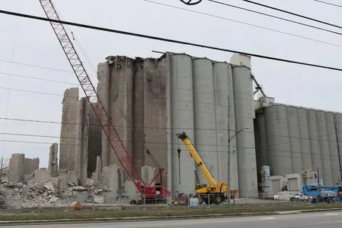Andersons grain silo demolition Fotos Stock