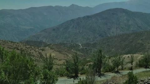 Andes mountain in Chile with sunny day and many plant Video stock 59046557